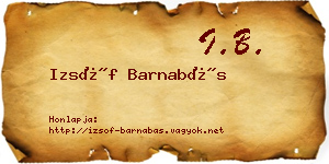 Izsóf Barnabás névjegykártya