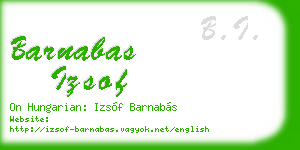 barnabas izsof business card